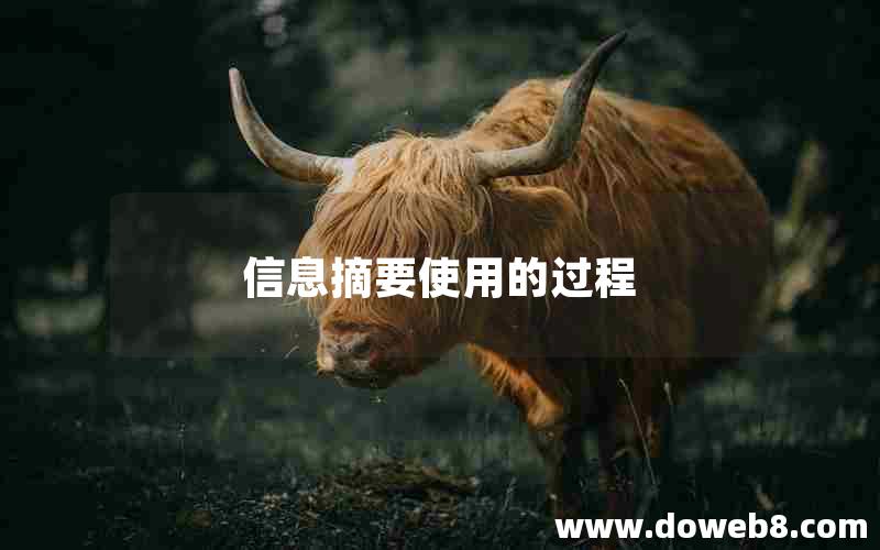 信息摘要使用的过程 信息摘要使用的过程