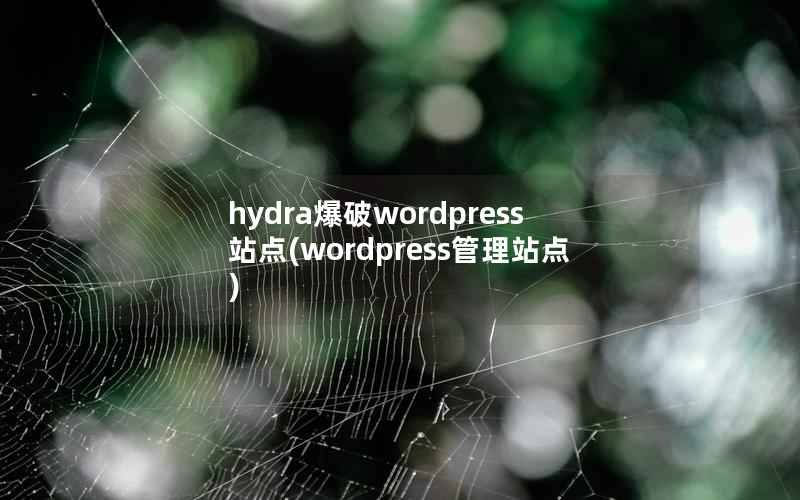 hydra爆破WordPress站点，WordPress管理站点