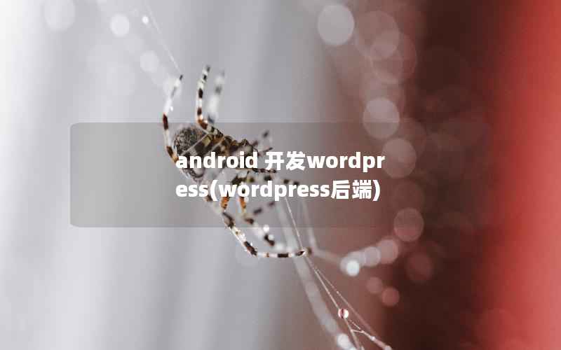 android 开发WordPress，WordPress后端