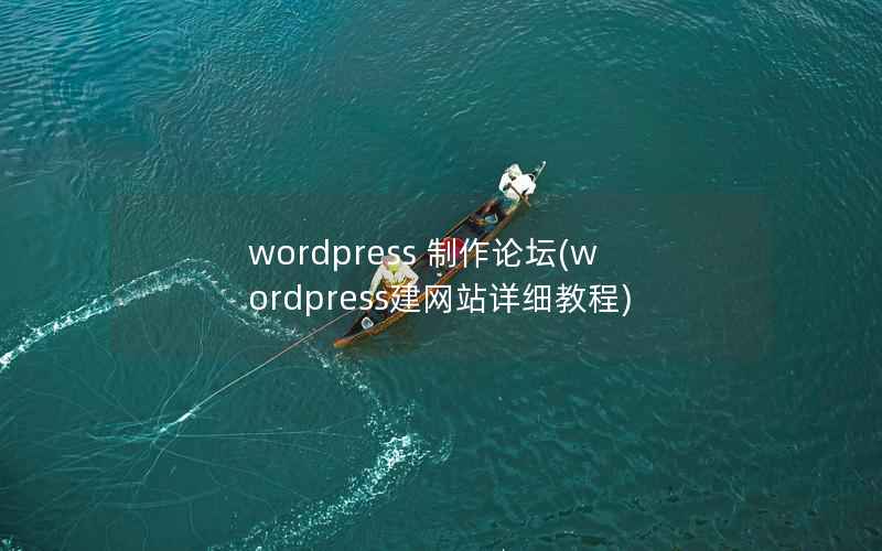 WordPress 制作论坛，WordPress建网站详细教程