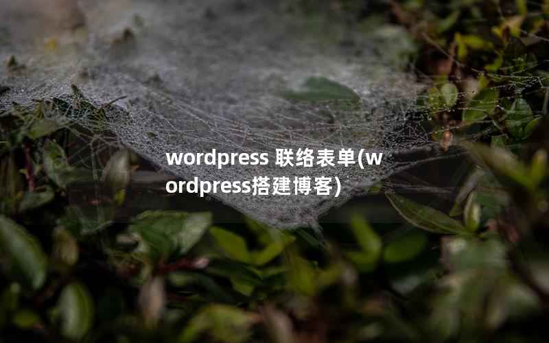 WordPress 联络表单，WordPress搭建博客
