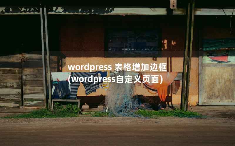 WordPress 表格增加边框，WordPress自定义页面