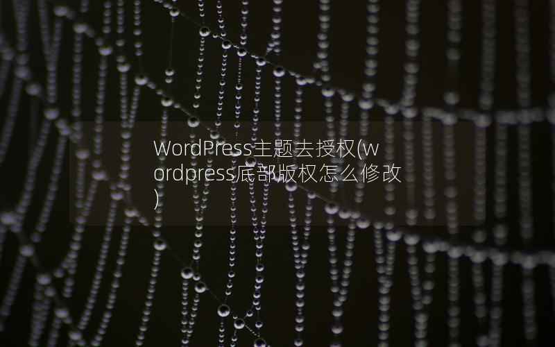 WordPress主题去授权，wordpress底部版权怎么修改