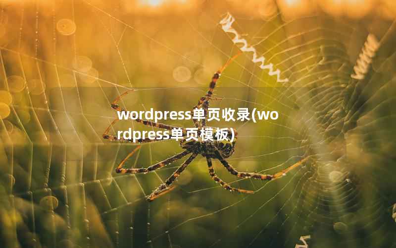 WordPress单页收录，WordPress单页模板