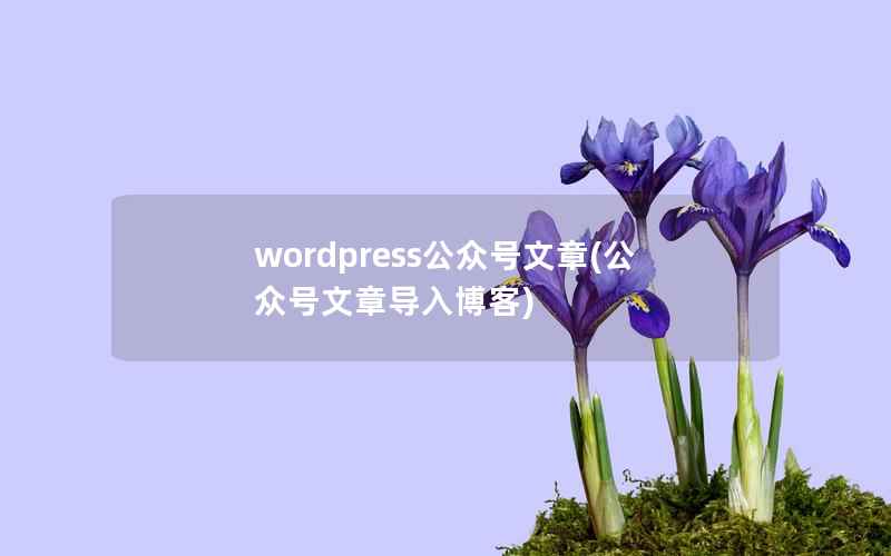 wordpress公众号文章，公众号文章导入博客