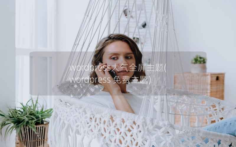 WordPress大气全屏主题，WordPress 免费主题
