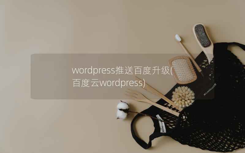 WordPress推送百度升级，百度云WordPress