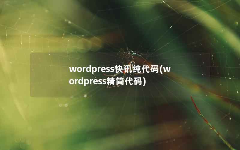 WordPress快讯纯代码，WordPress精简代码