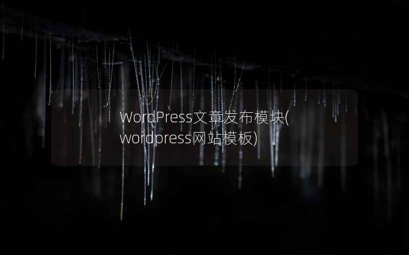 WordPress文章发布模块，wordpress网站模板