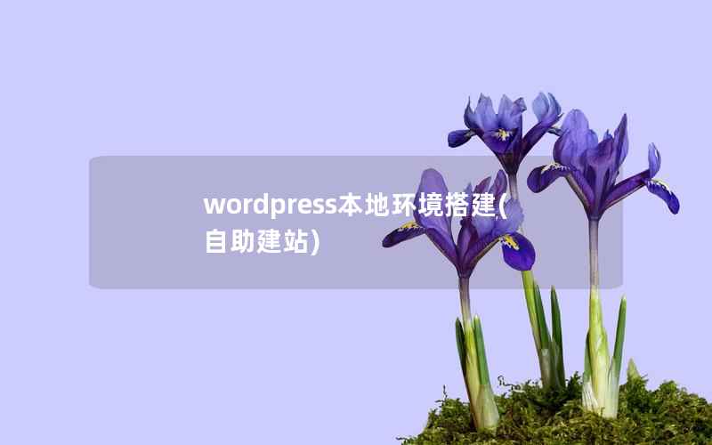 wordpress本地环境搭建，自助建站