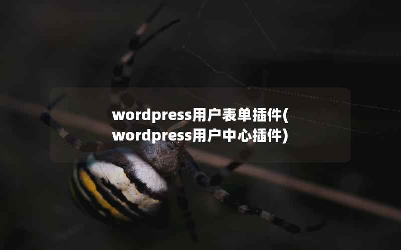 wordpress用户表单插件，wordpress用户中心插件