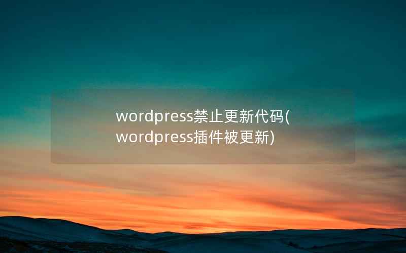 wordpress禁止更新代码，wordpress插件被更新