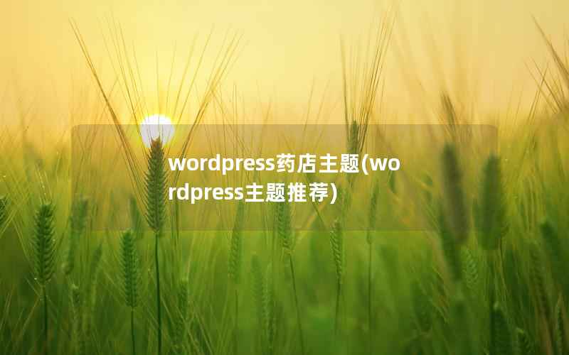 wordpress药店主题，wordpress主题推荐
