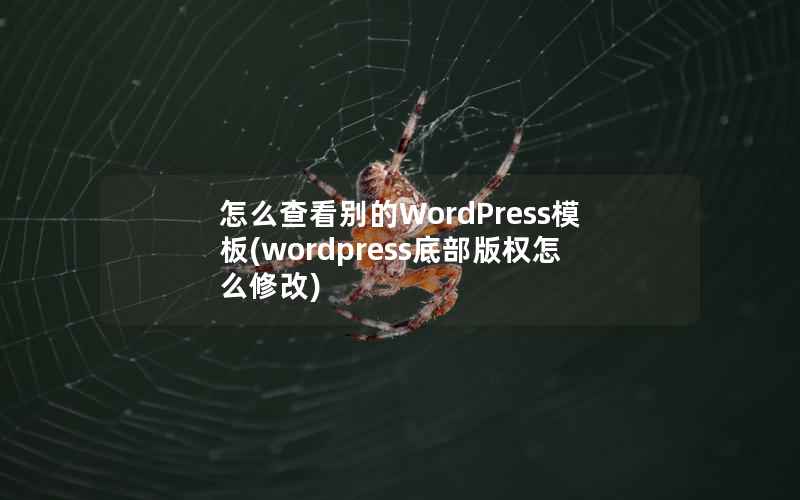怎么查看别的WordPress模板，WordPress底部版权怎么修改