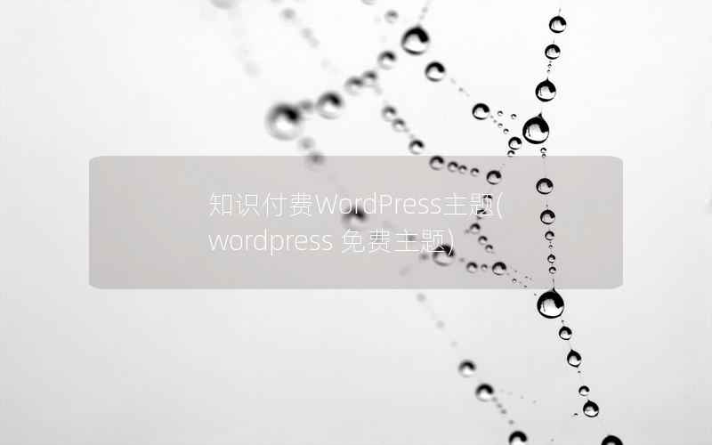 知识付费WordPress主题，wordpress 免费主题