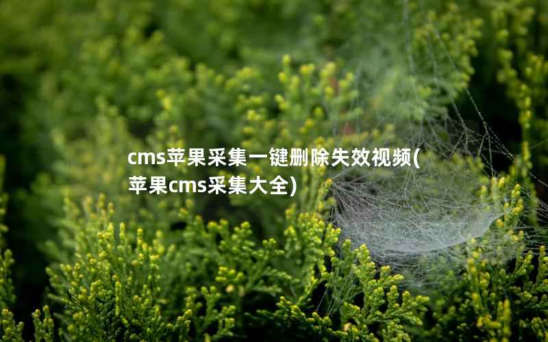 cms苹果采集一键删除失效视频，苹果cms采集大全