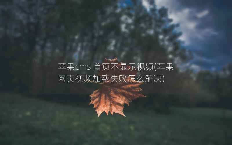 苹果cms 首页不显示视频，苹果网页视频加载失败怎么解决