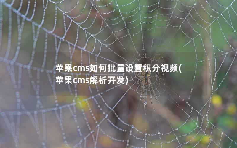 苹果CMS如何批量设置积分视频，苹果CMS解析开发
