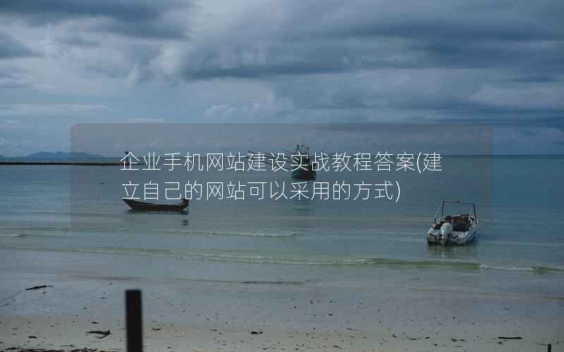 企业手机网站建设实战教程答案，建立自己的网站可以采用的方式