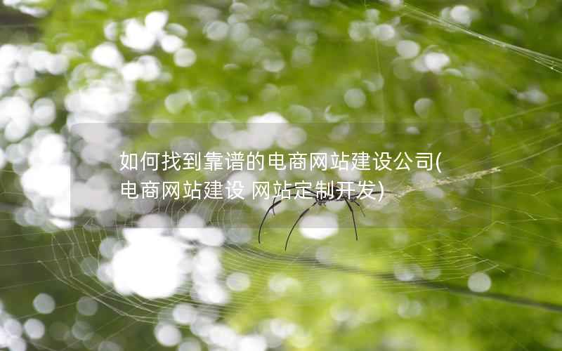 如何找到靠谱的电商网站建设公司，电商网站建设 网站定制开发