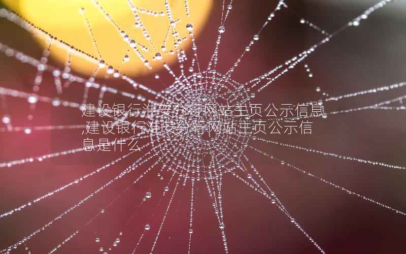 建设银行淮安分行网站主页公示信息,建设银行淮安分行网站主页公示信息是什么
