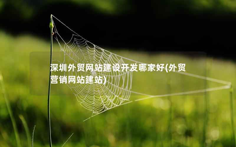 深圳外贸网站建设开发哪家好，外贸营销网站建站