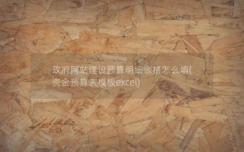 网站建设预算明细表格怎么填，资金预算表模板excel