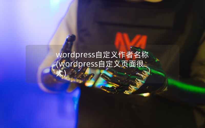 WordPress自定义作者名称，WordPress自定义页面很大