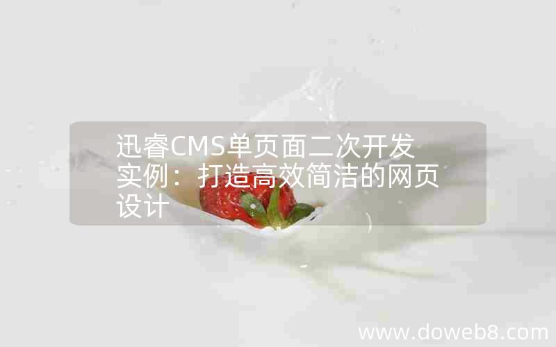 迅睿cms单页面二次开发实例：打造高效简洁的网页设计