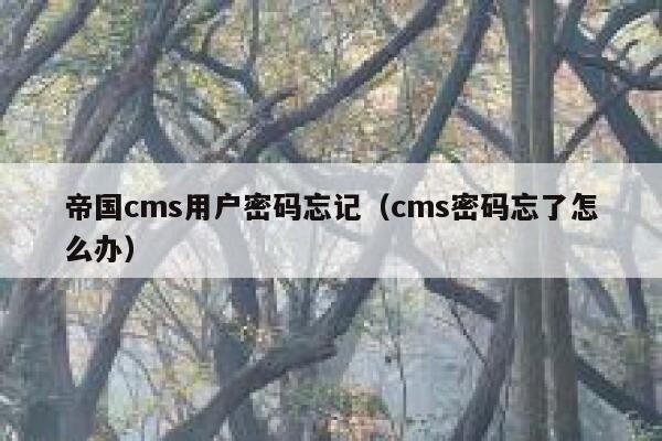 帝国CMS用户密码忘记，cms密码忘了怎么办