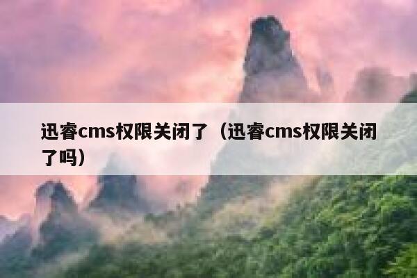 迅睿cms权限关闭了，迅睿cms权限关闭了吗