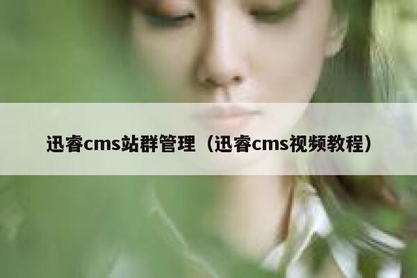 xunruicms站群管理，xunruicms视频教程
