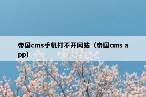 帝国cms手机打不开网站，帝国cms app