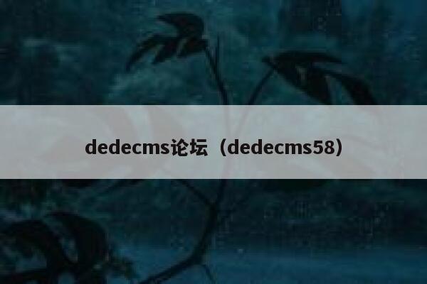 dedecms论坛，dedecms58
