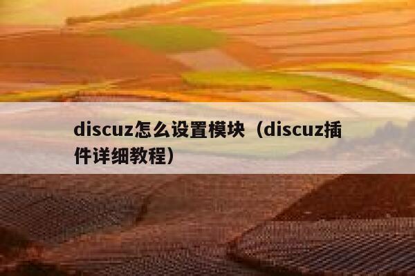 discuz怎么设置模块，discuz插件详细教程