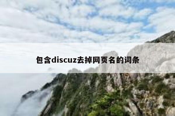 包含discuz去掉网页名的词条 第1张