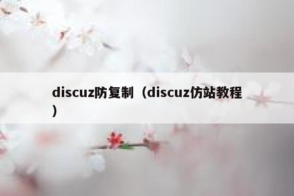 Discuz防复制，Discuz仿站教程