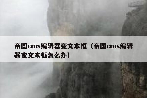 帝国CMS编辑器变文本框，帝国CMS编辑器变文本框怎么办