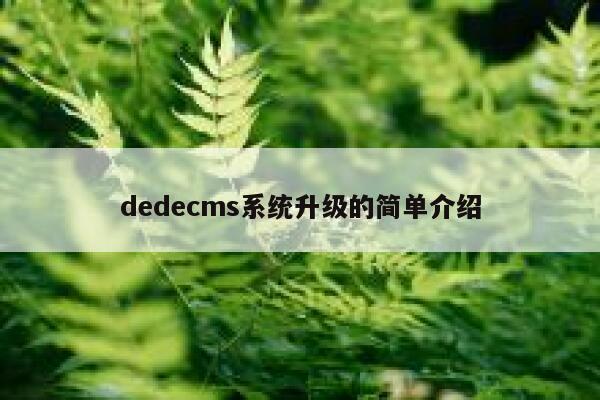 织梦dedecms系统升级的简单介绍