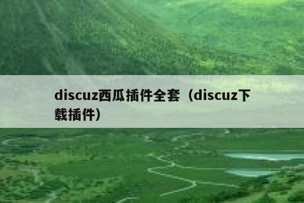 Discuz西瓜插件全套，Discuz下载插件