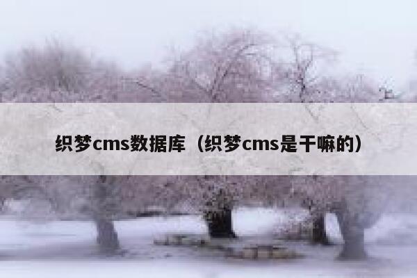 织梦cms数据库，织梦cms是干嘛的