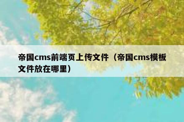 帝国cms前端页上传文件，帝国cms模板文件放在哪里