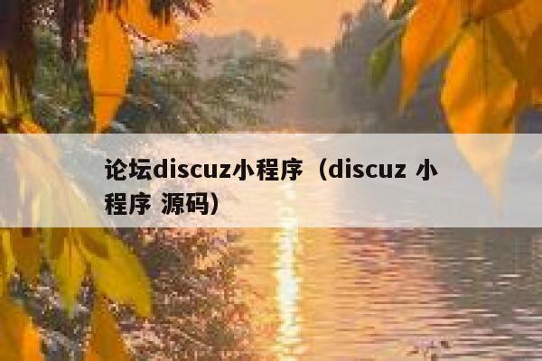 论坛discuz小程序，discuz 小程序 源码