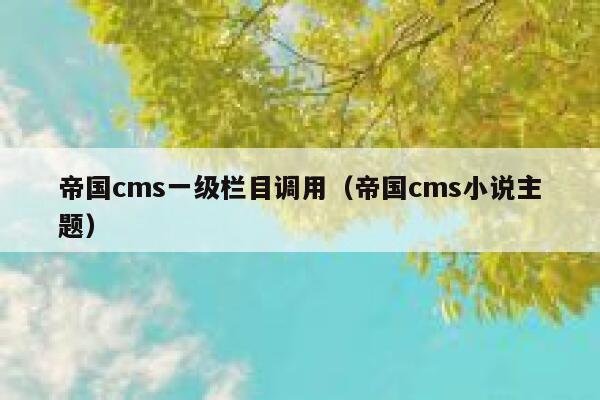 帝国CMS一级栏目调用，帝国CMS小说主题