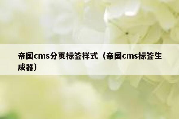 帝国CMS分页标签样式，帝国CMS标签生成器