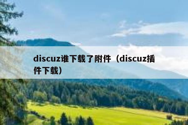 Discuz谁下载了附件，Discuz插件下载