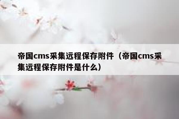帝国cms采集远程保存附件，帝国cms采集远程保存附件是什么