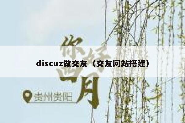 Discuz做交友，交友网站搭建