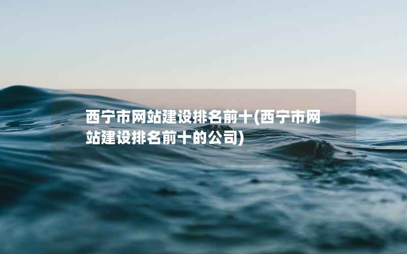 西宁市网站建设排名前十，西宁市网站建设排名前十的公司