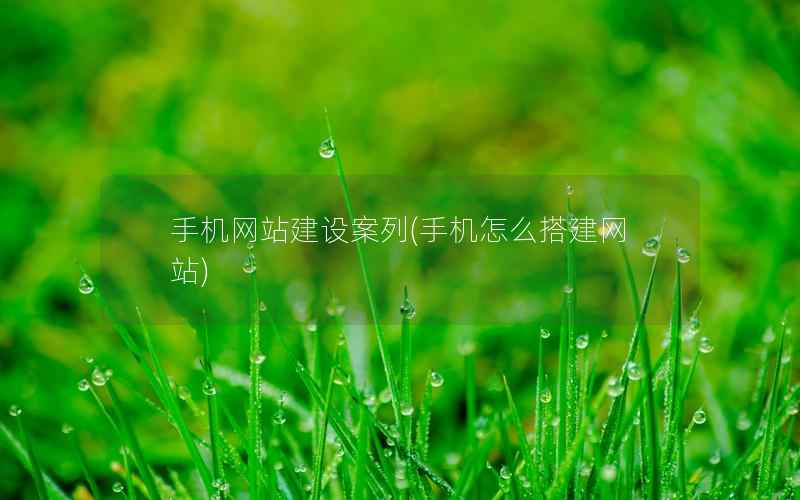手机网站建设案列，手机怎么搭建网站